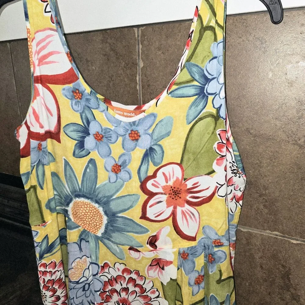 Jams World Sz S Janice Riesling AOP Floral Side Pockets Midi Dress W334X-RIES